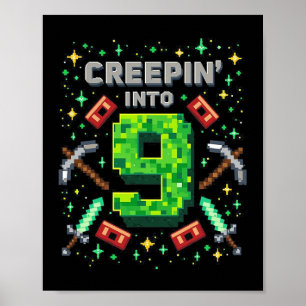 Het is mijn 9e verjaardag Boy Gamer Kruipen In 9 G Poster