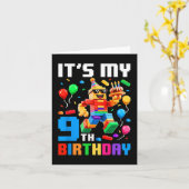Het is mijn 9e verjaardag Brick 9 jaar oude jongen Kaart (Gele Bloem)
