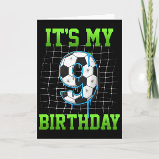 Het is mijn 9e verjaardag Funny voetbal verjaardag Kaart