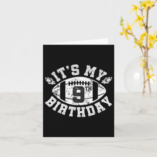 Het is mijn 9e verjaardag jongen 9 jaar oude Footb Kaart (Gele Bloem)