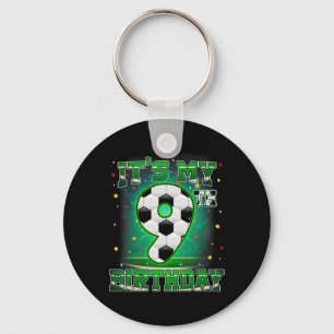 Het is mijn 9e verjaardag jongens voetbal 9 jaar o sleutelhanger