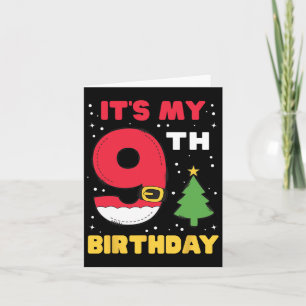 Het is mijn 9e verjaardag Kerstmis 9 jaar oude San Kaart