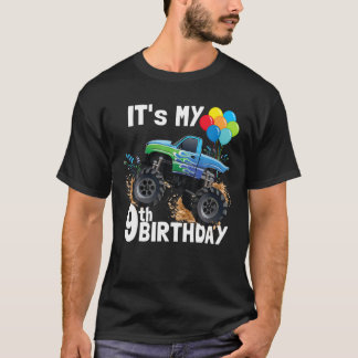 Het is mijn 9e verjaardag Monster Truck 9e verjaar T-shirt
