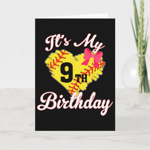 Het is mijn 9e verjaardag Softll meisje 9 jaar oud Kaart