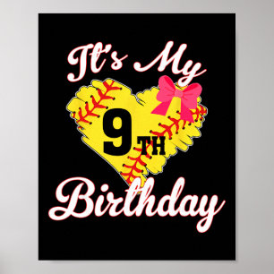 Het is mijn 9e verjaardag Softll meisje 9 jaar oud Poster