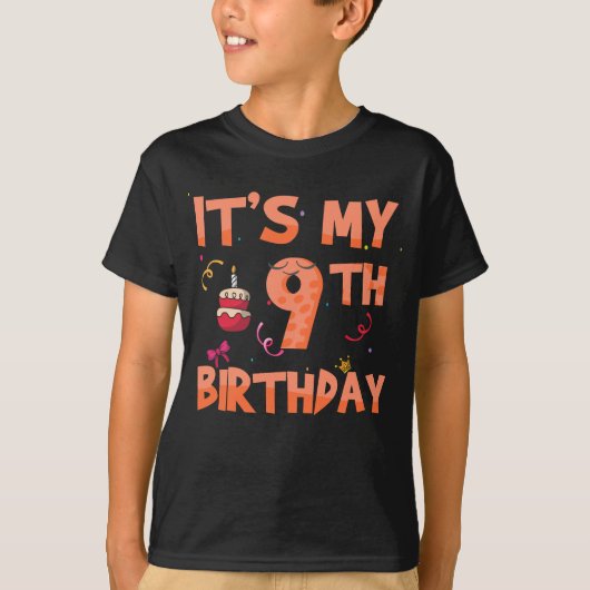 Het is mijn 9e verjaardag t-shirt (Voorkant)