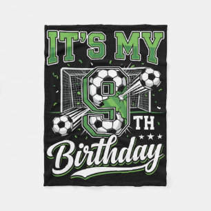 Het is mijn 9e verjaardag Voetbal Ll Thema 9 jaar Fleece Deken