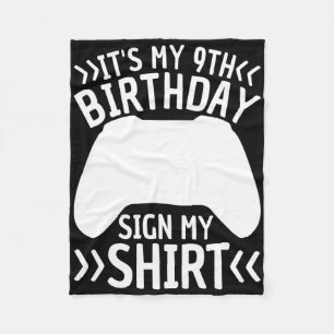 Het is mijn 9e verjaardagsbord Mijn Shirt 9-jarige Fleece Deken