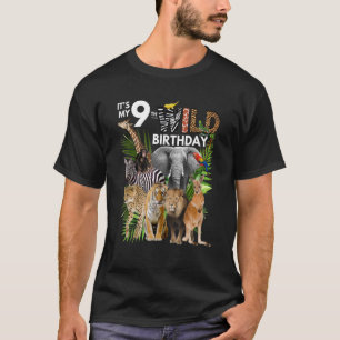 Het is mijn 9e wilde verjaardag Safari Dieren Zoo T-shirt