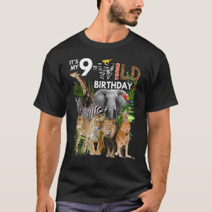 Het is mijn 9e wilde verjaardag Safari Dieren Zoo T-shirt