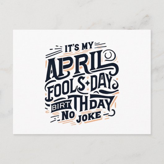 Het is mijn April Fools Day verjaardag, geen grap Briefkaart (Voorkant)