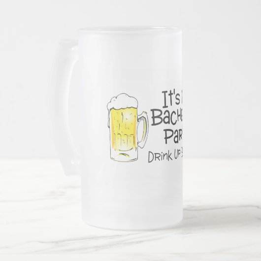 Het is mijn Bachelor Party Beer Matglas Bierpul (Voorkant links)