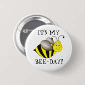 Het is mijn bijendag Bumblebee Birthday Girl Boy Ronde Button 5,7 Cm (Voorkant /achterkant)