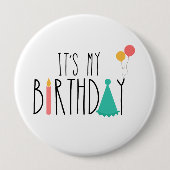Het is mijn Birthday Button/Pin Ronde Button 4,0 Cm (Voorkant)