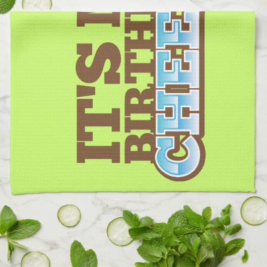 Het is mijn Birthday CHEERS! bier! Theedoek (Gevouwen)