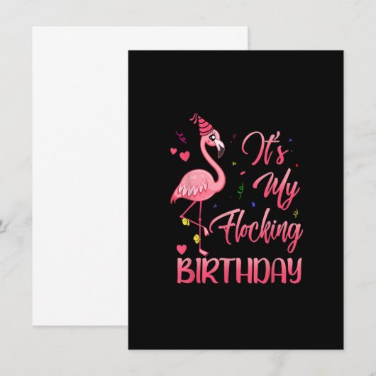 Het is mijn 'Birthday' grappige roze flamingo Kaart (Voorkant / Achterkant)