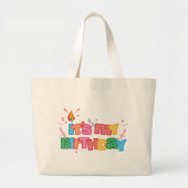 Het is mijn Birthday Letters Bag Grote Tote Bag (Voorkant)