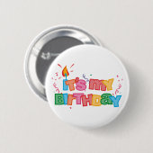 Het is mijn Birthday Letters Button (Voorkant /achterkant)