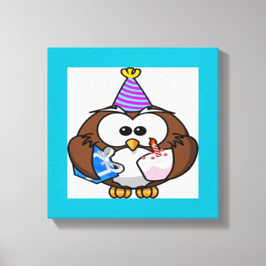 "HET IS MIJN BIRTHDAY" OWL CANVAS AFDRUK (Voorkant)