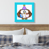 "HET IS MIJN BIRTHDAY" OWL CANVAS AFDRUK (Insitu (Slaapkamer))