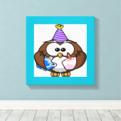 "HET IS MIJN BIRTHDAY" OWL CANVAS AFDRUK (Insitu (Houten vloer))