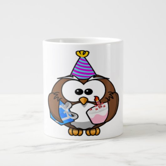 "HET IS MIJN BIRTHDAY" OWL GROTE KOFFIEKOP (Voorkant)