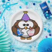 "HET IS MIJN BIRTHDAY" OWL PAPIEREN BORDJE (Feest)