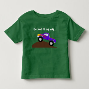 Het is mijn Birthday Paarse Flames Monster Truck Kinder Shirts