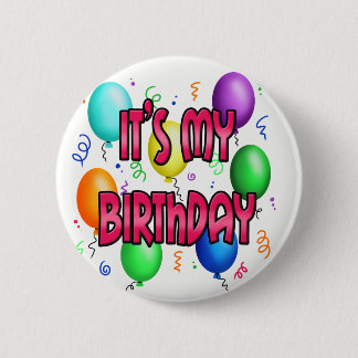 Het is mijn Birthday Party Cool Balloons Ronde Button 5,7 Cm