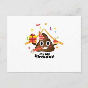 Het is mijn Birthday Poop Emoji kinder Boy Girl Pa Uitnodiging Briefkaart