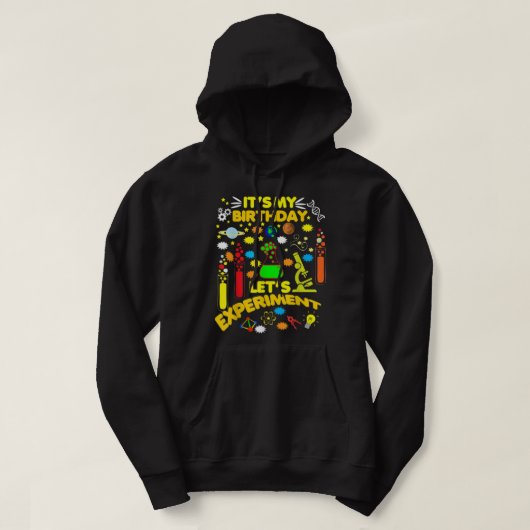 Het is mijn Birthday Science Theme Party Let's Exp Hoodie (Design voorkant)