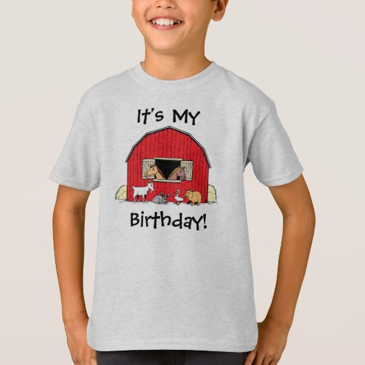 Het is mijn Birthday Youth Barn and Animals T-Shir T-shirt (Voorkant)