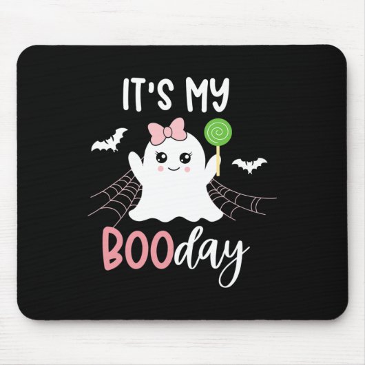 Het is mijn Boo Day Cute Halloween Birthday Ghost  Muismat (Voorkant)