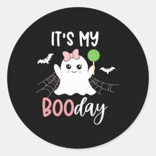 Het is mijn Boo Day Cute Halloween Birthday Ghost  Ronde Sticker