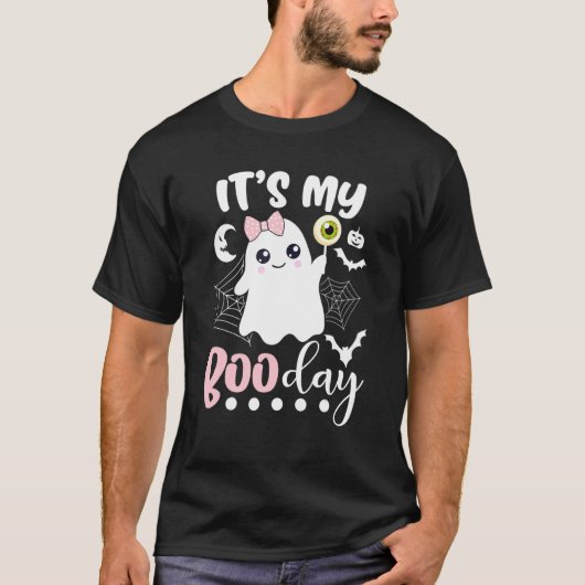 Het is mijn Boo Day Cute Halloween Birthday Ghost T-shirt (Voorkant)