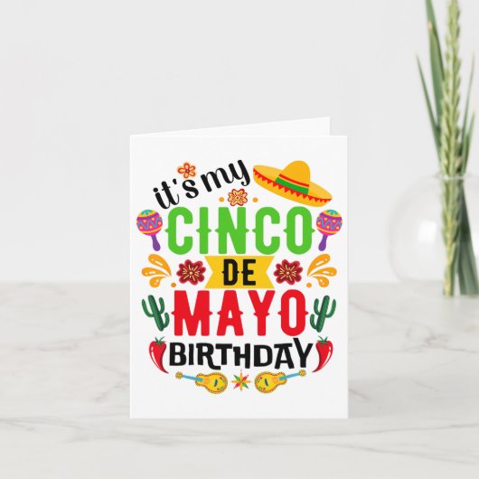 Het is mijn Cinco de Mayo Birthday Funny Cinco De  Kaart (Voorkant)