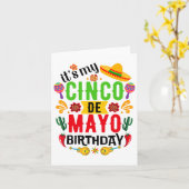 Het is mijn Cinco de Mayo Birthday Funny Cinco De  Kaart (Gele Bloem)