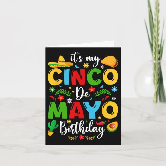 Het is mijn Cinco de Mayo Birthday Funny Cinco De Kaart (Voorkant)