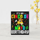 Het is mijn Cinco De Mayo-verjaardag Funny Cinco D Kaart (Gele Bloem)