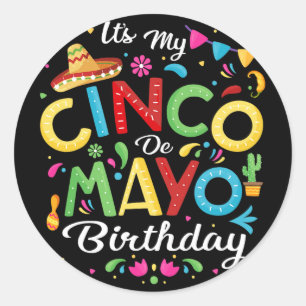Het is mijn Cinco De Mayo-verjaardag Grappige Cinc Ronde Sticker