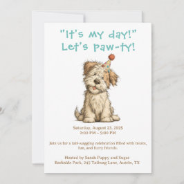 Het is mijn dag hond party uitnodiging grappig aan