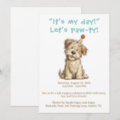 Het is mijn dag hondenfeest uitnodiging grappige a (Voorkant / Achterkant)