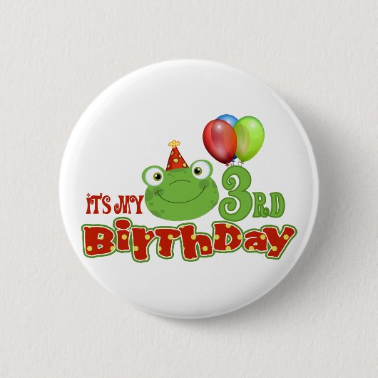 Het is mijn derde verjaardag ronde button 5,7 cm (Voorkant)