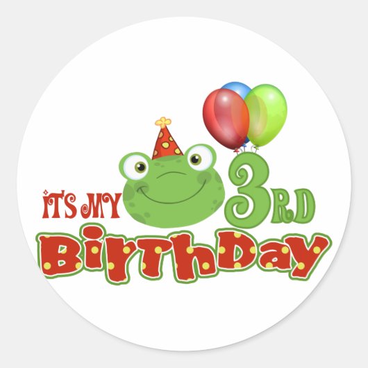 Het is mijn derde verjaardag ronde sticker (Voorkant)