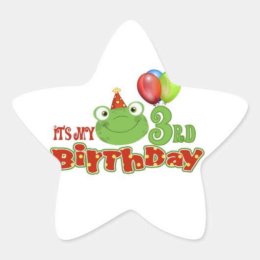 Het is mijn derde verjaardag ster sticker (Voorkant)