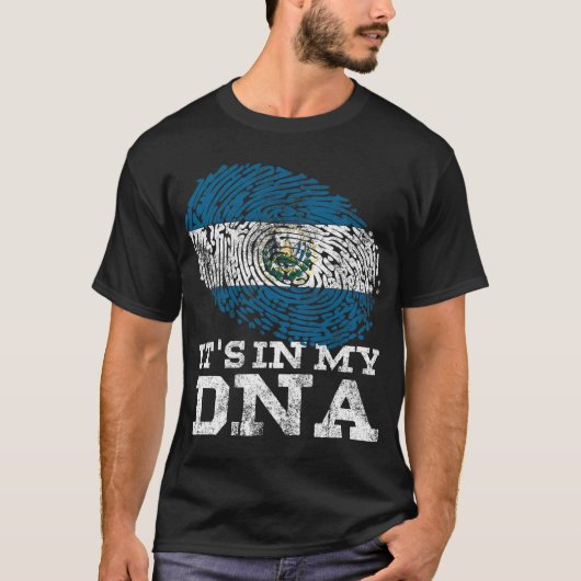 Het is mijn DNA El Salvadoran hispanic Gifts Flag  T-shirt (Voorkant)