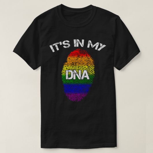 Het is mijn DNA Funny Fingerprint LGBT Rainbow Col T-shirt (Design voorkant)