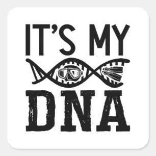 Het is mijn DNA SpearFishing Dive Freediver Freedi Vierkante Sticker