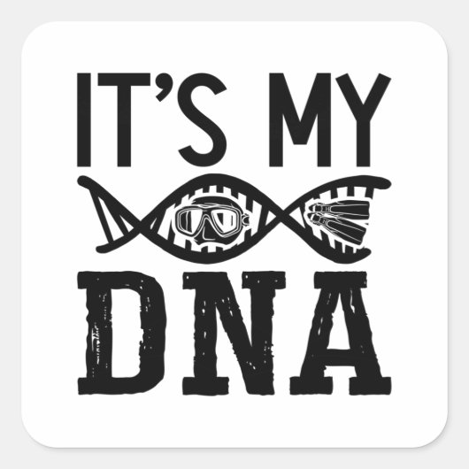 Het is mijn DNA SpearFishing Dive Freediver Freedi Vierkante Sticker (Voorkant)