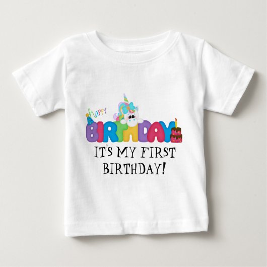 Het is mijn eerste baby t-shirt van Birthday (Voorkant)